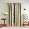 Martha Stewart Spellbound Rod Pocket Blackout Set Of 2 Curtain Panel In Sand