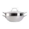 Martha Stewart Stainless Steel 12" Everyday Pan With Steamer Insert In Silver