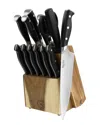 Martha Stewart Stainless Steel 14pc Cutlery & Knife Block Set In Black