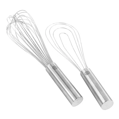 Martha Stewart Stainless Steel 2 Piece Whisk Set In Silver