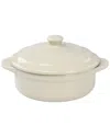 Martha Stewart Stoneware Round Mini Casserole With Lid In Beige
