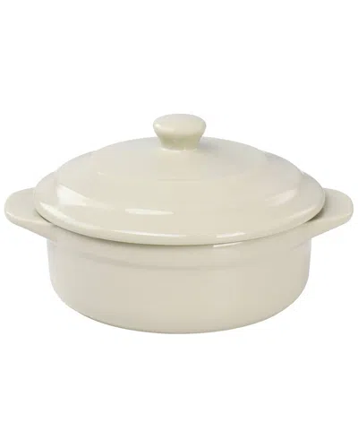 MARTHA STEWART MARTHA STEWART STONEWARE ROUND MINI CASSEROLE WITH LID