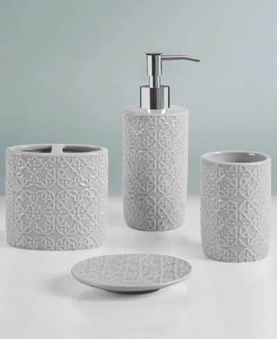 Martha Stewart Tara 4-pc. Bath Accessory Set In Gray
