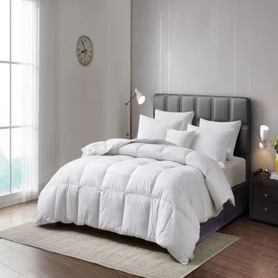 Martha Stewart Tencel/cotton Blend White Goose Feather And Down Fiber Comforter - All Season