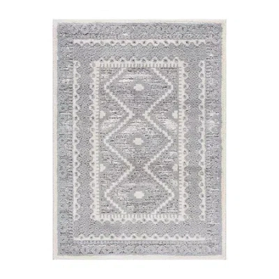 Martha Stewart Tess Bordered Indoor Rectangular Area Rug In Gray