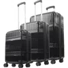 Martha Stewart The Bedford 3-piece Hardcase Luggage Set In Black