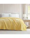 Martha Stewart The Bedford Collection Solid Plush Blanket- Lemon In Yellow