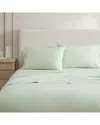 Martha Stewart The Skylands Solid Collection Cotton Percale Sheet Set In Green