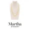 Martha Stewart Three Strand Pearl And Ball Necklace In Gold In Gold