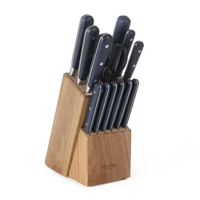 Martha Stewart Triple Rivet 14-pc. Knife Block Set In Blue