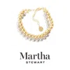 Martha Stewart Two Strand Pearl And Gold Ball Bracelet, 7 Inches For Women In Gold