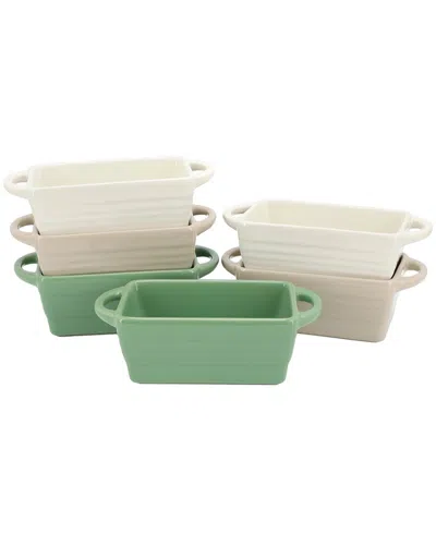 MARTHA STEWART MARTHA STEWART VANOWEN 6PC 5.1IN STONEWARE MINI LOAF PAN SET