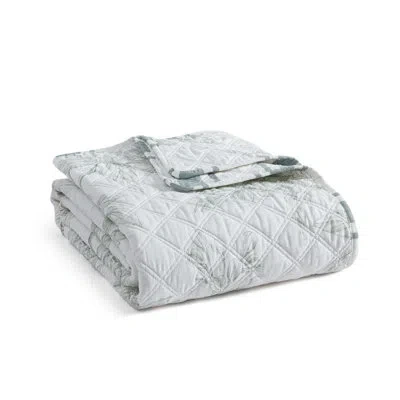 Martha Stewart Vine Flora Cotton Quilted Throw Blanket In Green
