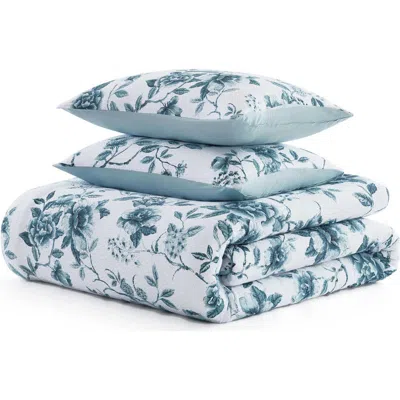 Martha Stewart Vivian Floral Cotton Jacquard Duvet Cover Set