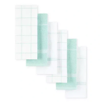 Martha Stewart Waffle 6-pc. Kitchen Towel Set In Blue