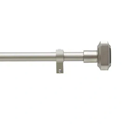 Martha Stewart Wellington 1 In Adjustable Curtain Rod In Silver