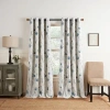 Martha Stewart Westchester Print Grommet Top Blackout Single Curtain Panel In Blue