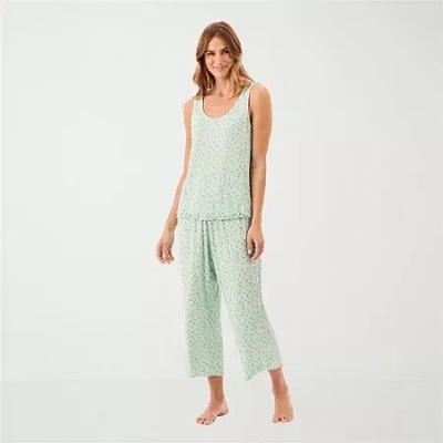 Martha Stewart Womens Sleeveless 2-pc. Pajama Set In Green