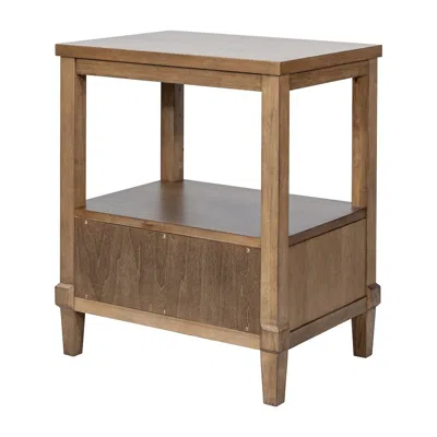 Martha Stewart Woven Cane Nightstand In Brown