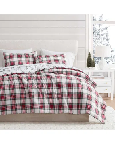MARTHA STEWART MARTHA STEWART YULETIDE SPRUCE PLAID COTTON FLANNEL COMFORTER SET