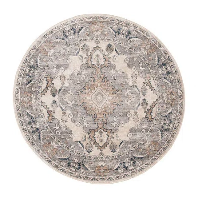 Martha Stewart Zara Medallion 6'7" X 6'7" Indoor Round Area Rug" In Sand