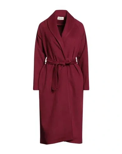 Martica Woman Coat Burgundy Size 12 Polyester, Viscose In Red