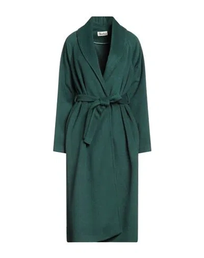 Martica Woman Coat Dark Green Size 12 Polyester, Viscose In Green