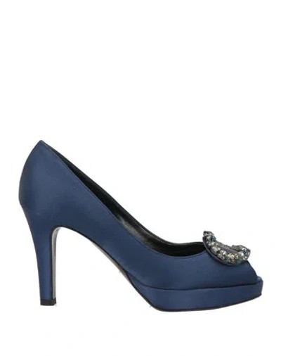 Martin Clay Woman Pumps Blue Size 5 Textile Fibers