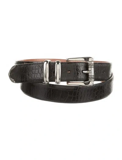 Pre-owned Martin Dingman Alligator Belt In Black
