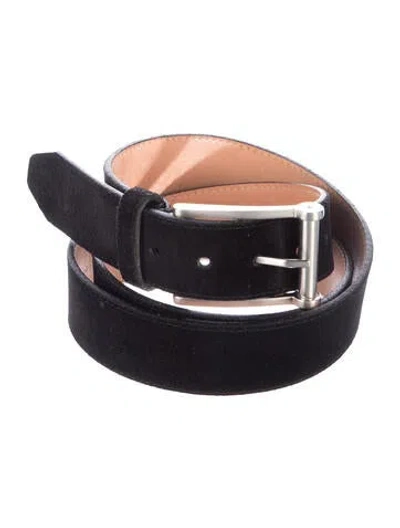 Pre-owned Martin Dingman Calf Leather Belt In Black