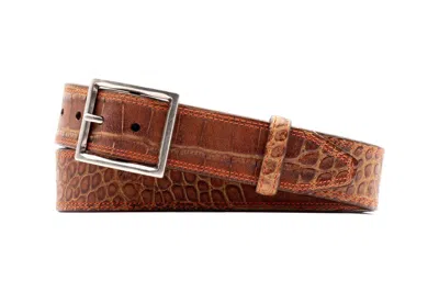 Martin Dingman Hunter Italian Alligator Grain Belt In Vintage Cedar In Brown