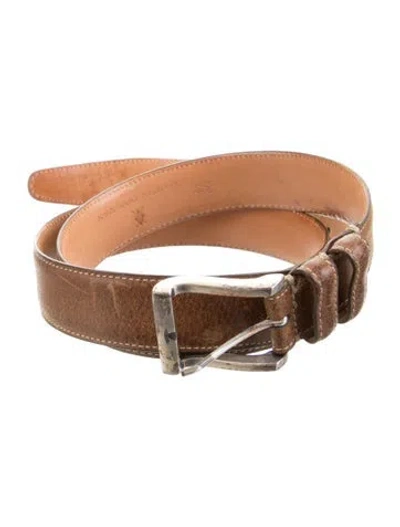 Pre-owned Martin Dingman Leather Belt In Neutral