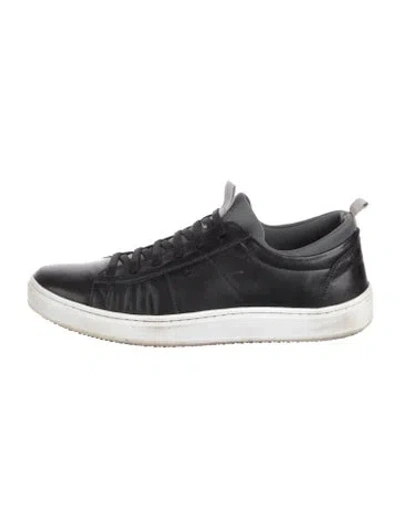 Pre-owned Martin Dingman Leather Sneakers In Black