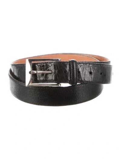 Pre-owned Martin Dingman Leather Waist Belt In Black