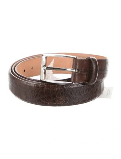 Pre-owned Martin Dingman Leather Waist Belt In Brown