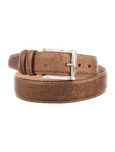 Pre-owned Martin Dingman Leather Waist Belt In Brown