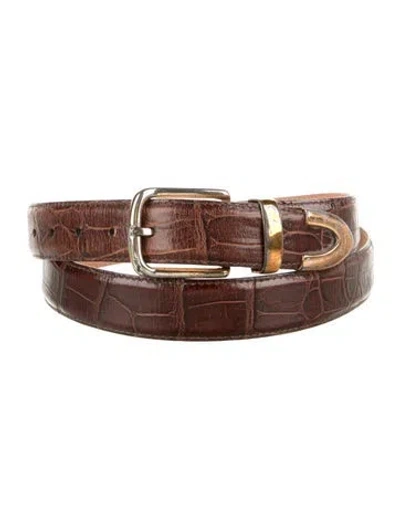 Pre-owned Martin Dingman Leather Waist Belt In Brown