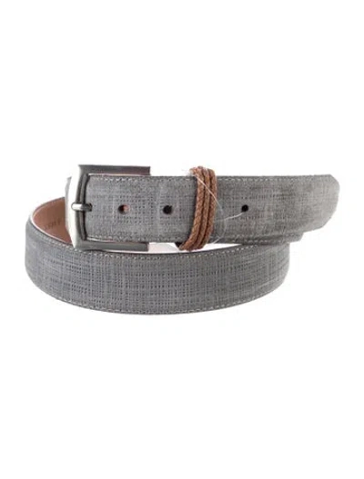 Pre-owned Martin Dingman Leather Waist Belt In Gray