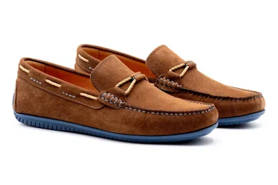 Martin Dingman Men's Bermuda Nubuck Braided Bit Loafers In Bark In Brown