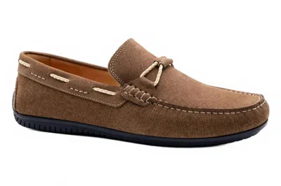 Martin Dingman Men's Bermuda Nubuck Braided Bit Loafers In Bark In Multi