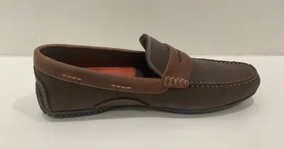 Martin Dingman Men's Bermuda Waxed Nubuck Penny Loafer In Bark In Brown