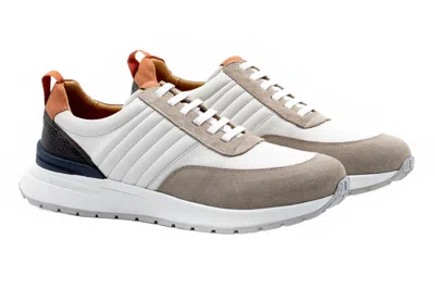 Martin Dingman Men's Dawson Glove Leather Sneakers In White/sand