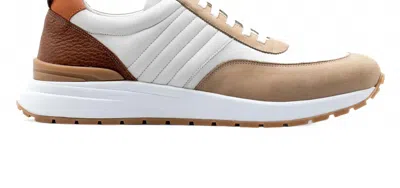 Martin Dingman Men's Dawson Glove Leather Sneakers In White/sand In Brown
