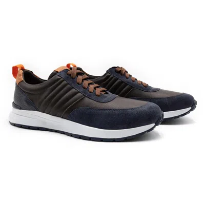 Martin Dingman Men's Dawson Sneaker In Walnut In Blue