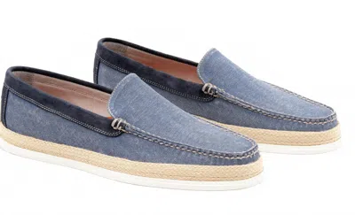 Martin Dingman Men's Venetian Washed Canvas Loafer In Ocean In Multi