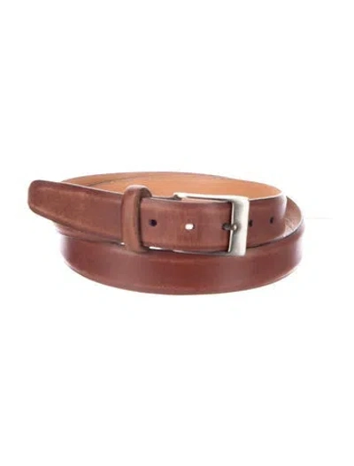 Pre-owned Martin Dingman Skinny Leather Waist Belt In Brown