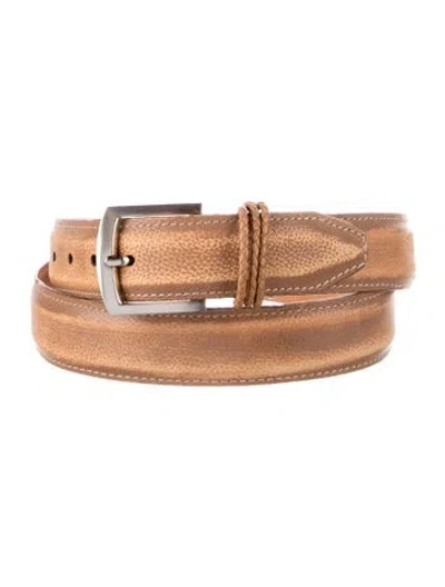Pre-owned Martin Dingman Vintage Skinny Belt In Brown