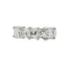 Martin Flyer Women's 1/2 Way Around Asscher Cut Band Ring In Platinum In Metallic