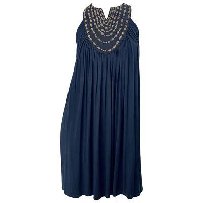 Pre-owned Martin Grant 2000s Black And Gold Cotton Vintage Y2k Smock Dress Size Medium