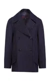 Martin Grant A-line Cotton-hemp Jacket In Blue